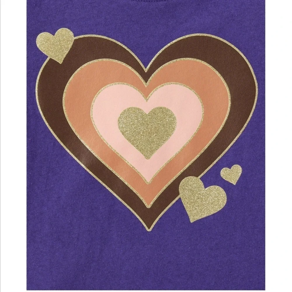 Toddler Girls Hearts Graphic Tee - Solar Storm NWT